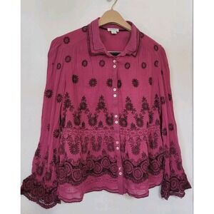 Sundance Lace Top Tunic Pink Size M Whimseygoth